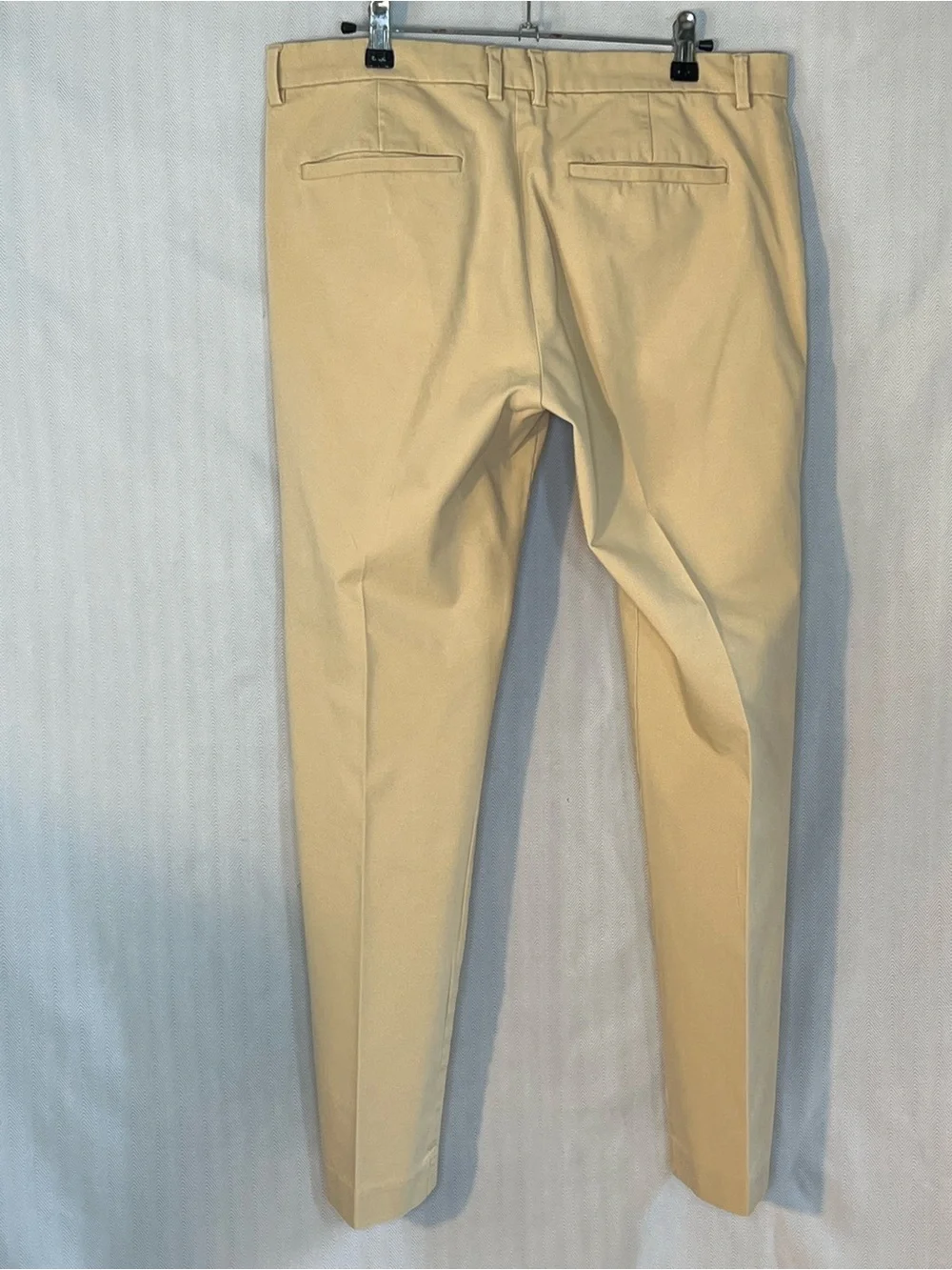 H by Halston Pants Beige Flat Front Vertical Side Zip Pocket Cotton Blend 32X30